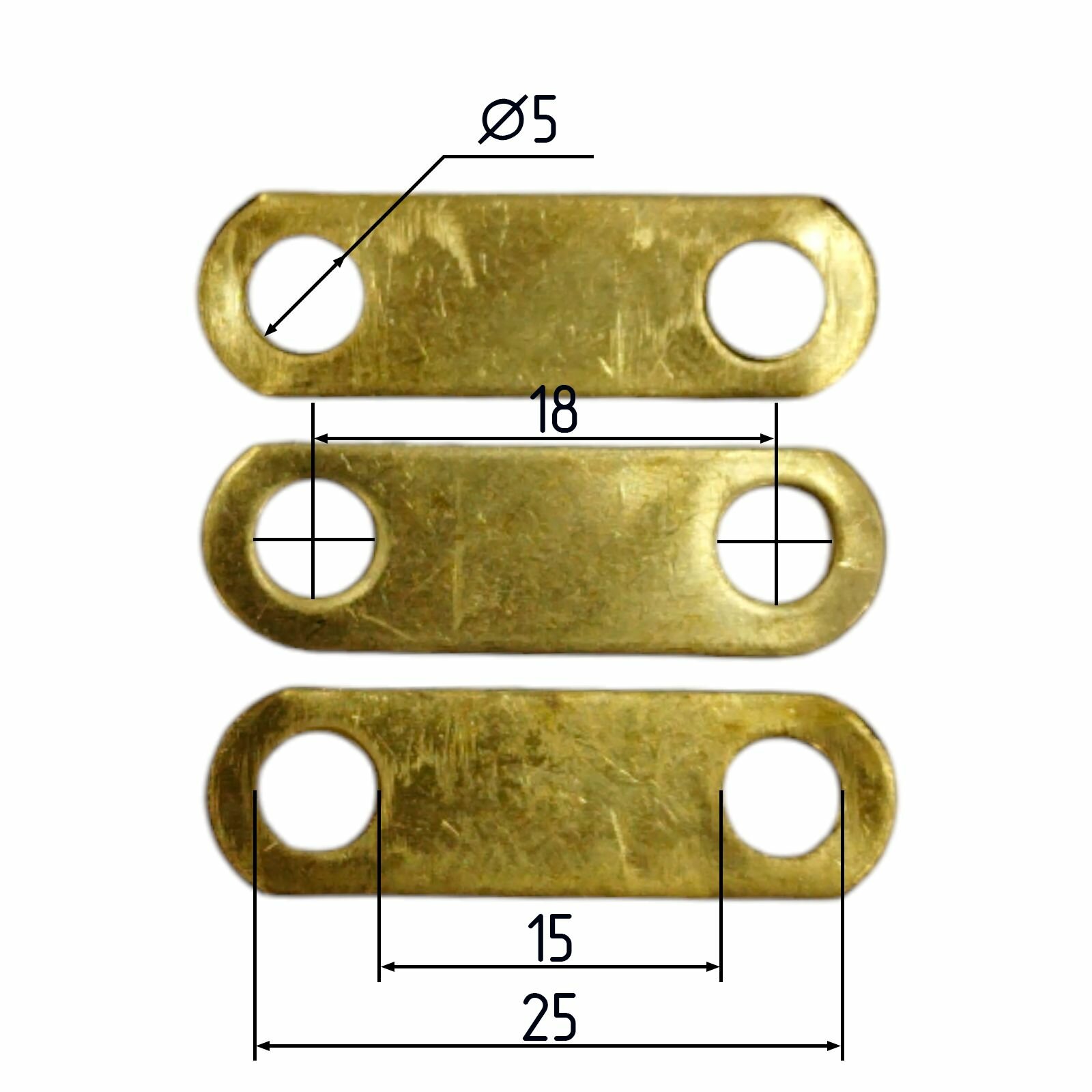 Перемычка 15-25d5 (комплект), латунь, 18 мм для А и 6 мм для М — фото 1