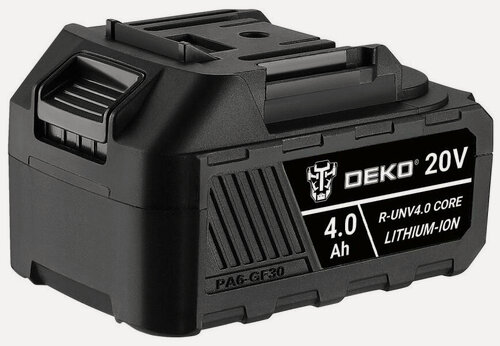 Изображение товара Аккумулятор Deko R-UNV4.0 CORE, Li-ion 20В, 4.0А*ч, черный