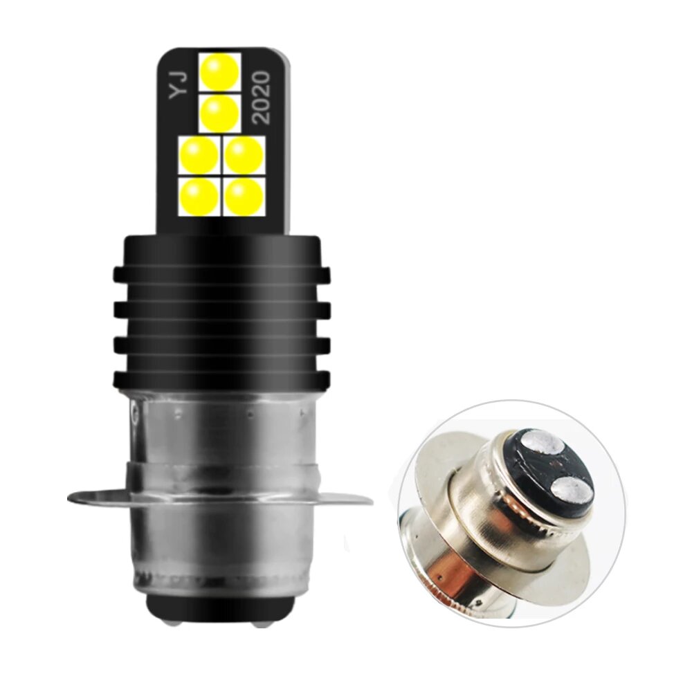 YSY 1X мотоциклетные фары, светодиодные лампы P15D, дальний свет 3030, 12smd, светодиодные фары для мотоцикла, скутер, аксессуары для квадроциклов, белый цвет, P15D