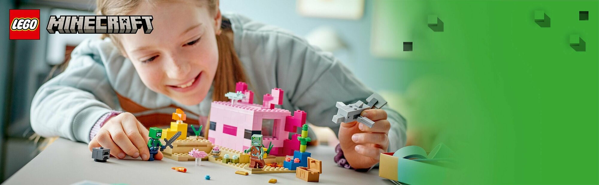 Конструктор LEGO Minecraft 21247 Дом аксолотля, 242 деталей, 7+ — фото 1