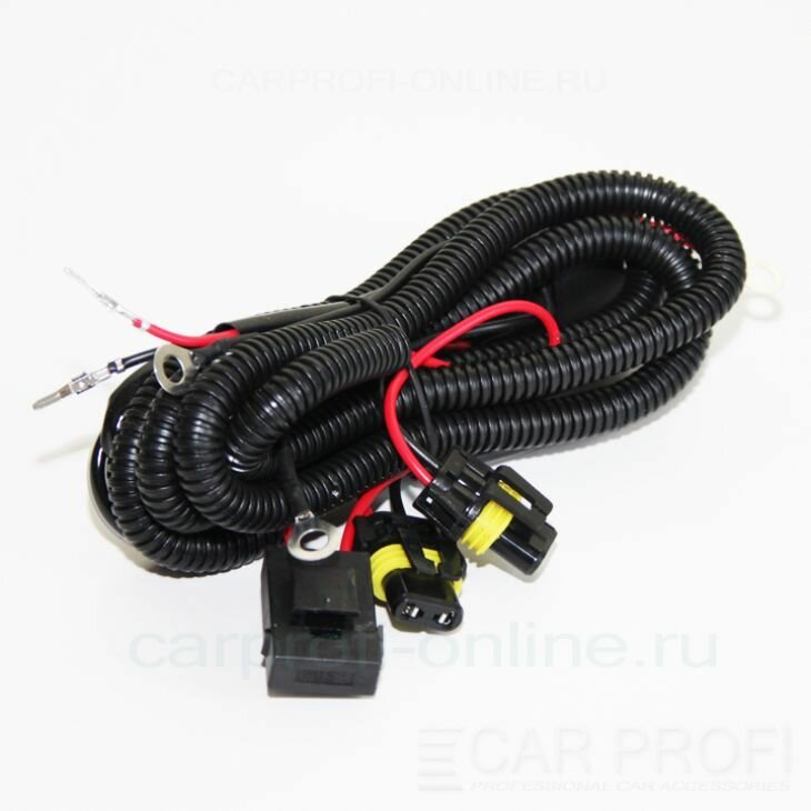 Универсальная проводка CarProfi CP-PU-PTF/H11 H4458 для подключения ксенона в ПТФ от АКБ (40A/12V) — фото 1