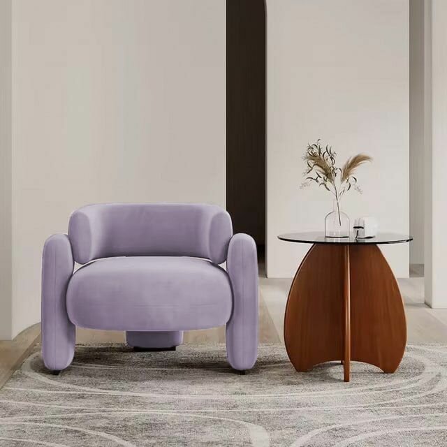 Кресло дизайнерское CHICCO, велюр FIORE цвет IRIS, 70x80x75 см
