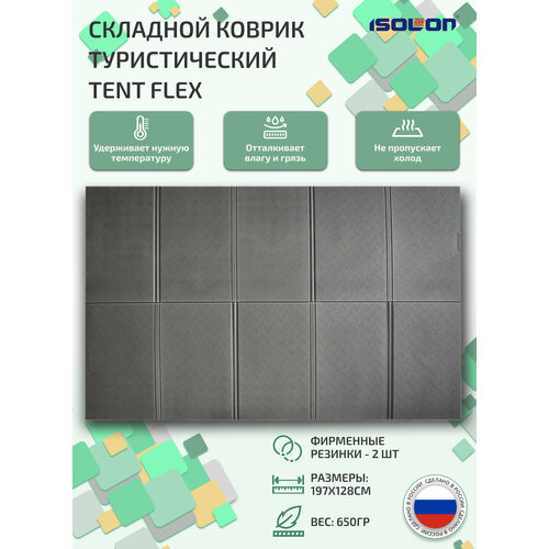 Коврик туристический складной Isolon Tent Flex 8 мм, 197 х 128 см серый