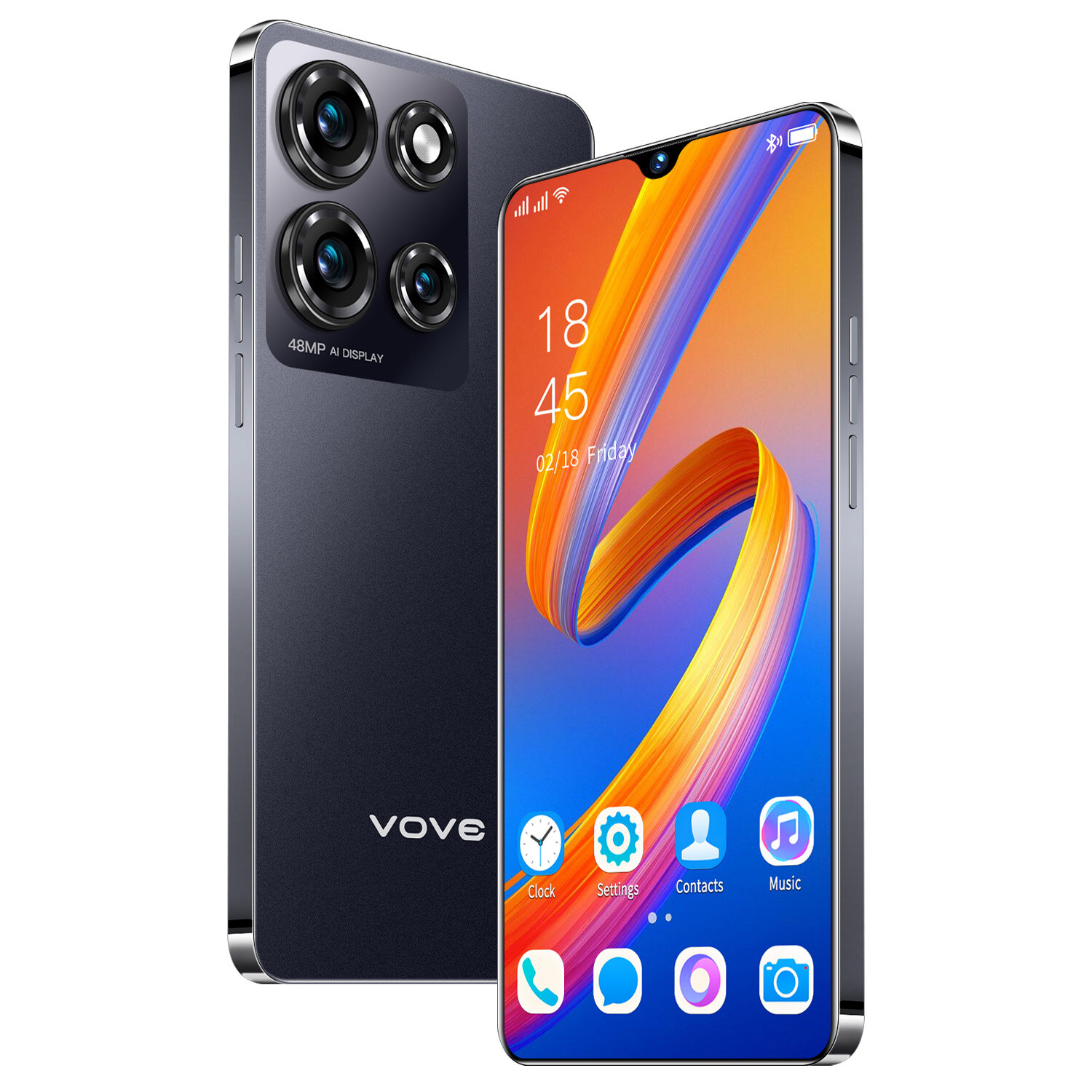 Смартфон NOTE 30i, IPS-экран 6,74", 12ГБ/512ГБ, Dual SIM, черный-лучший подарок для детей