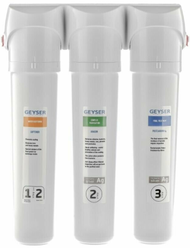 Фильтр под мойку краном Гейзер Смарт для жесткой воды трехступенчатый 16026