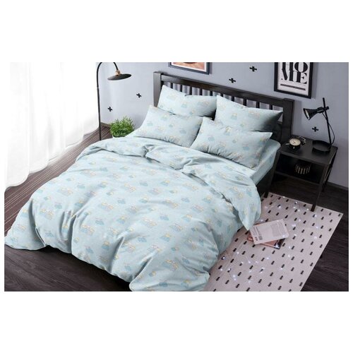 фото Детское постельное белье "ночь нежна" из бязи; баю бай голубое; размер 1.5 наволочки 70х70