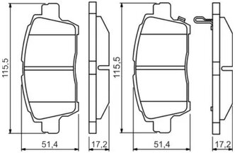 Дисковые тормозные колодки передние Bosch 0986495242 для Toyota (4 шт.)