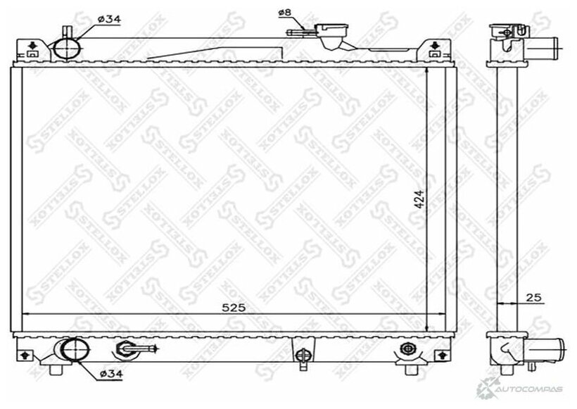 1025360Sxрадиатор Системы Охлаждения Акпп Suzuki Grand Vitaravitara 20I 97 Stellox арт. 1025360sx