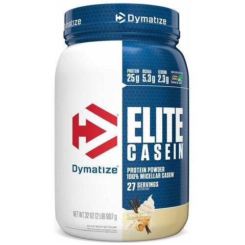 Казеиновый протеин DYMATIZE Elite Casein 908 гр Ваниль протеин biotechusa micellar casein 908 гр ваниль
