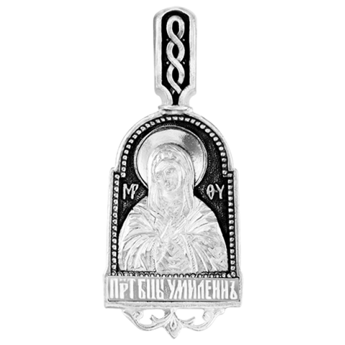 фото Подвеска-иконка из черненого серебра юз елизавета 3382 diamant-online