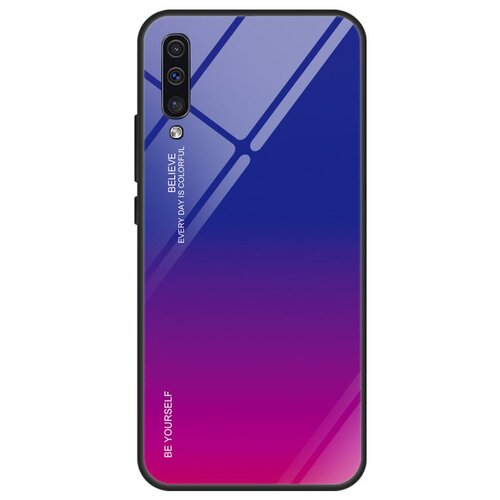 Чехол-бампер MyPads для Samsung Galaxy A11 SM-A115F (2020) стеклянный из закаленного стекла с эффектом градиент зеркальный блестящий переливающийся фиолетовый чехол бампер mypads для samsung galaxy a6 plus 2018 sm a605f стеклянный из закаленного стекла с эффектом градиент зеркальный блестящий перелив