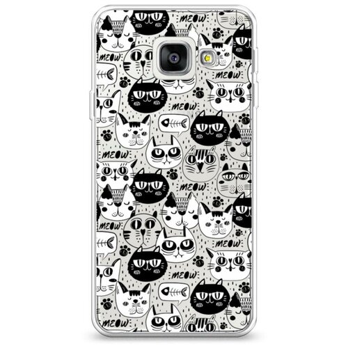 фото Силиконовый чехол "черно-белые коты фон" на samsung galaxy a3 2016 / самсунг галакси а3 2016 case place