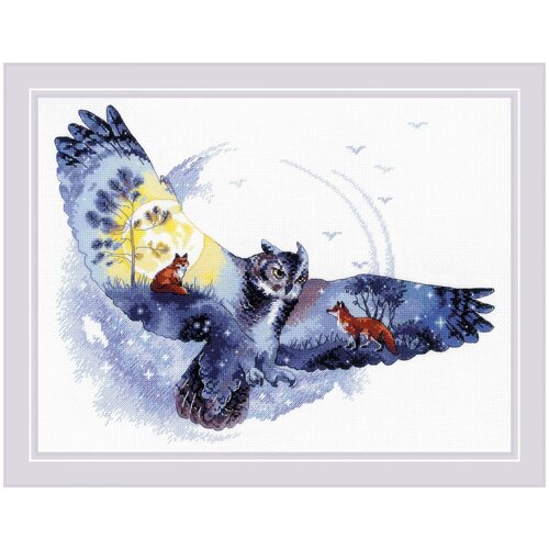фото Набор для вышивания риолис арт.1954 в ночном лесу 40х30 см
