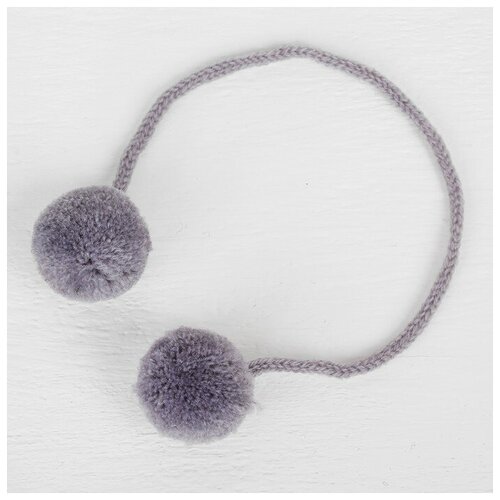 фото Декоративный элемент на верёвочке 2 шарика, d= 3 см, набор 4 шт., цвет серый, 2 шт. yandex market