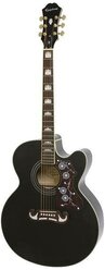 EPIPHONE EJ-200SCE Black (w/ Fishman PreSys) гитара электроакустическая, цвет черный