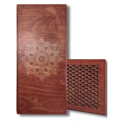 фото Доска садху белая мандала - 14, размер 31x14, шаг гвоздей 10 мм чакра