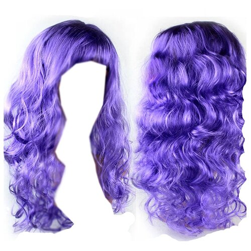 фото Парик карнавальный волнистый 40 см цвет фиолетовый маски - карнавал