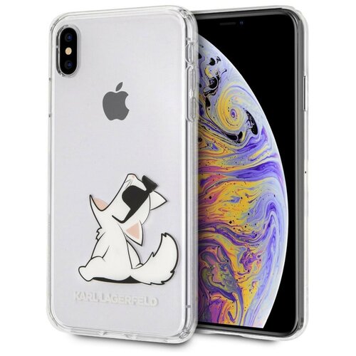 фото Чехол cg mobile karl lagerfeld choupette fun hard tpu для iphone xs max, цвет прозрачный (klhci65cfnrc)