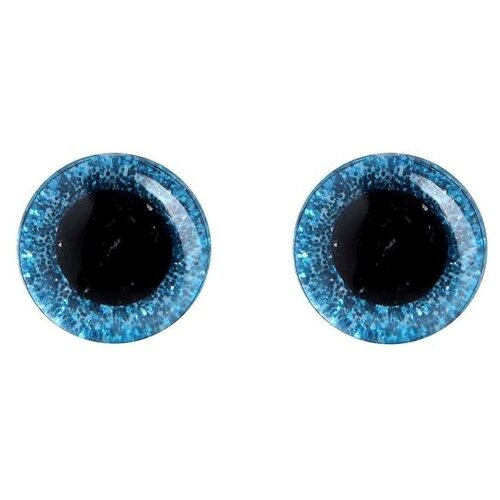 Школа талантов Глаза винтовые с заглушками, «Блёстки» набор 34 шт, размер 1 шт: 1,4 см, цвет голубой