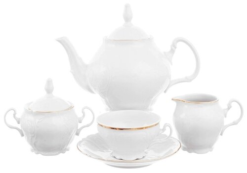 Чайный сервиз на 6 персон Bernadotte Белый узор 17 предметов