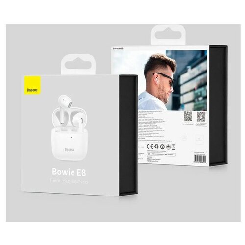 Мобильная Bluetooth-гарнитура Baseus Bowie E8 BT5040mAh 350mAh5ч NGE8-02 белая 369000₽