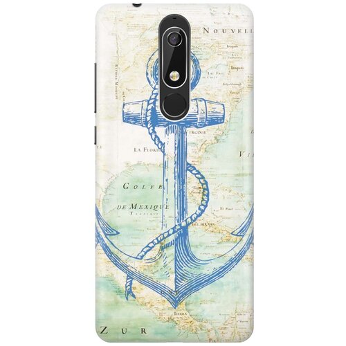 фото Re:pa накладка transparent для nokia 5.1 с принтом "якорь на карте"
