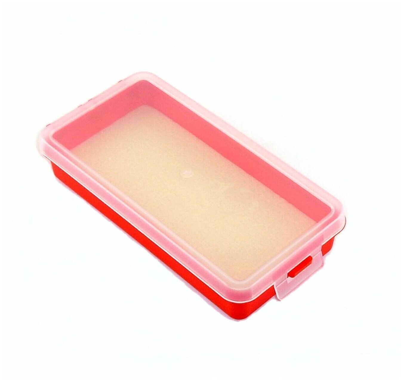 Коробка для приманок PlBOX 2001 (без ячеек, изолон 8 мм) 95 х 185 х 35 мм, цв. Красный
