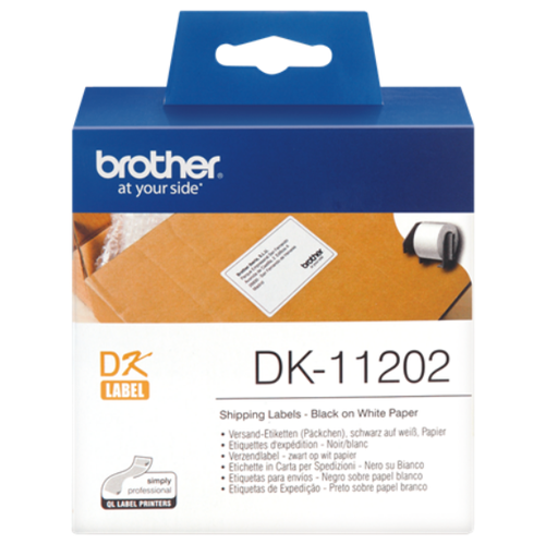 Картридж BROTHER DK11202, черный шрифт, белый фон, DK11202