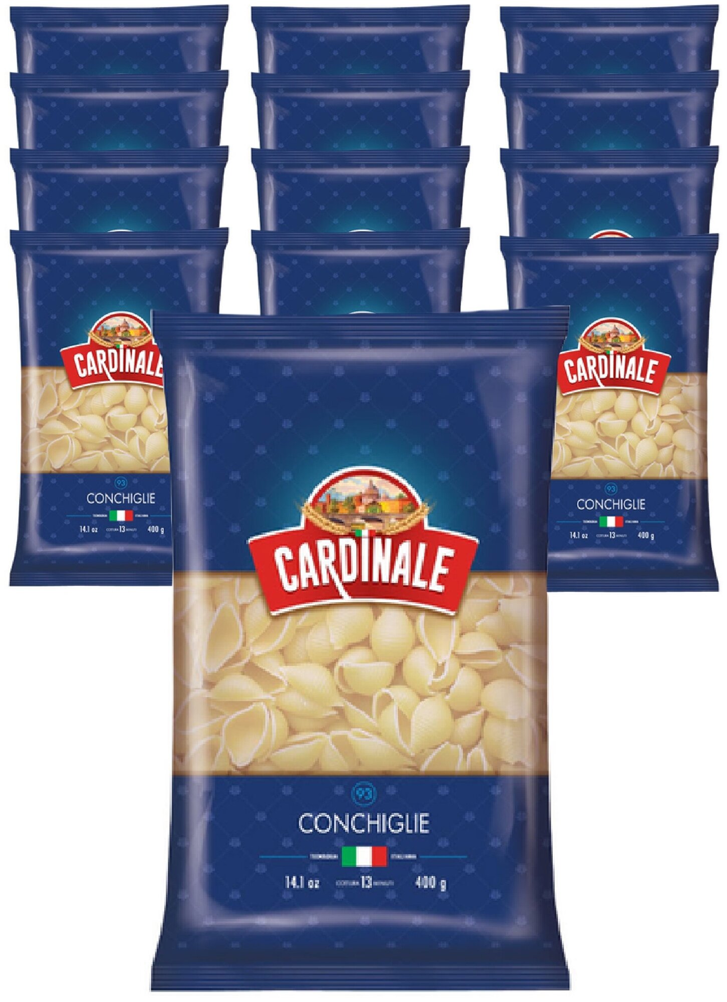 «Cardinale», макаронные изделия «Ракушка», 400 г (упаковка 20 шт.)