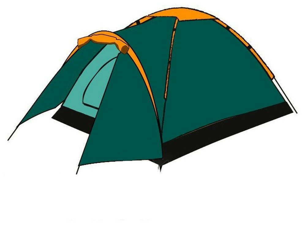Палатка Totem Summer 4 Plus (V2) турист. 4мест. зеленый - фото №3