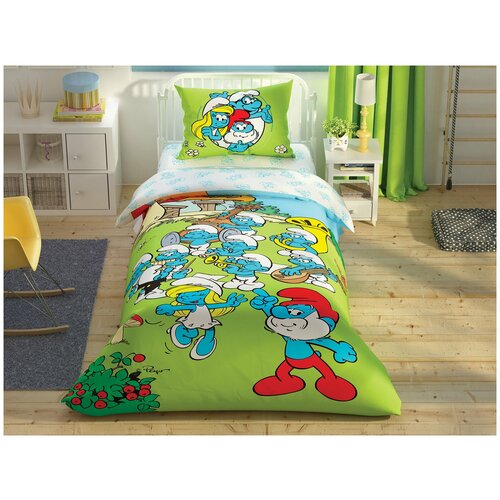 фото Детское постельное белье светящееся tac sirinler musical хлопковый ранфорс 1,5 спальный