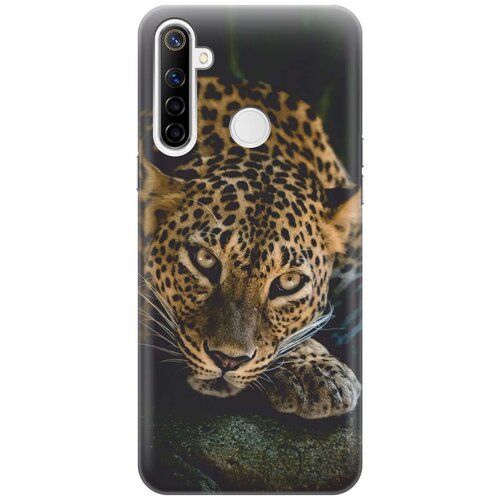 фото Ультратонкий силиконовый чехол-накладка для realme 5 / 6i / c3 с принтом "загадочный леопард" gosso