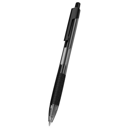 Ручка шариковая Deli Arrow EQ01920 черная, корпус прозрачный/черный (12 шт. в уп-ке)