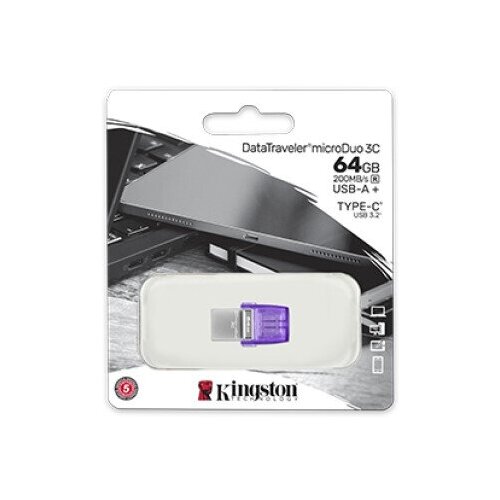 USB флешка 64Gb Kingston DTDUO3CG3/64GB USB Type-C 3.2 Gen 1/USB 3.2 Gen 1