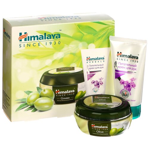 Himalaya Since 1930 Подарочный набор, крем для лица и тела, питательный олива 50 мл + крем для рук питательный 50 мл. himalaya экстра питательный олива 50мл набор 3шт