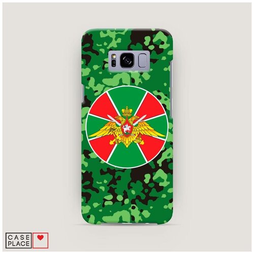 фото Чехол пластиковый samsung galaxy s8 пограничные войска зеленый камуфляж case place