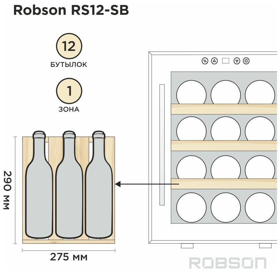 Винный шкаф Robson RS12-SB - фотография № 13