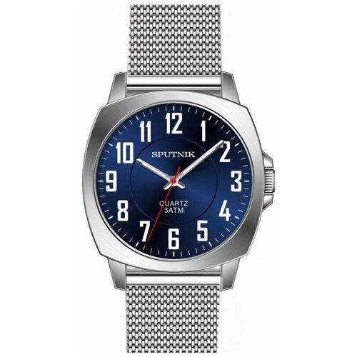 фото Мужские наручные часы спутник м-858490 н-1 (синий) браслет