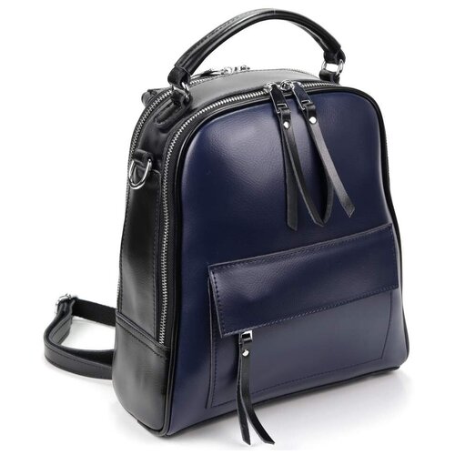 фото Женский кожаный рюкзак d-1922 блек/вайт piove