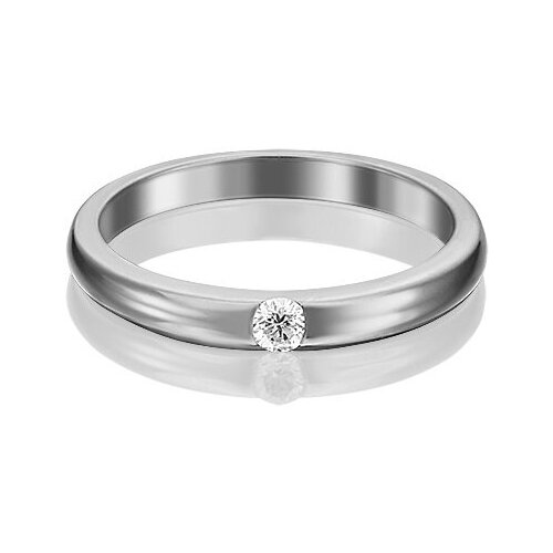 PLATINA jewelry Обручальное кольцо из белого золота с бриллиантом 01-1266-00-101-1120-30, размер 17,5