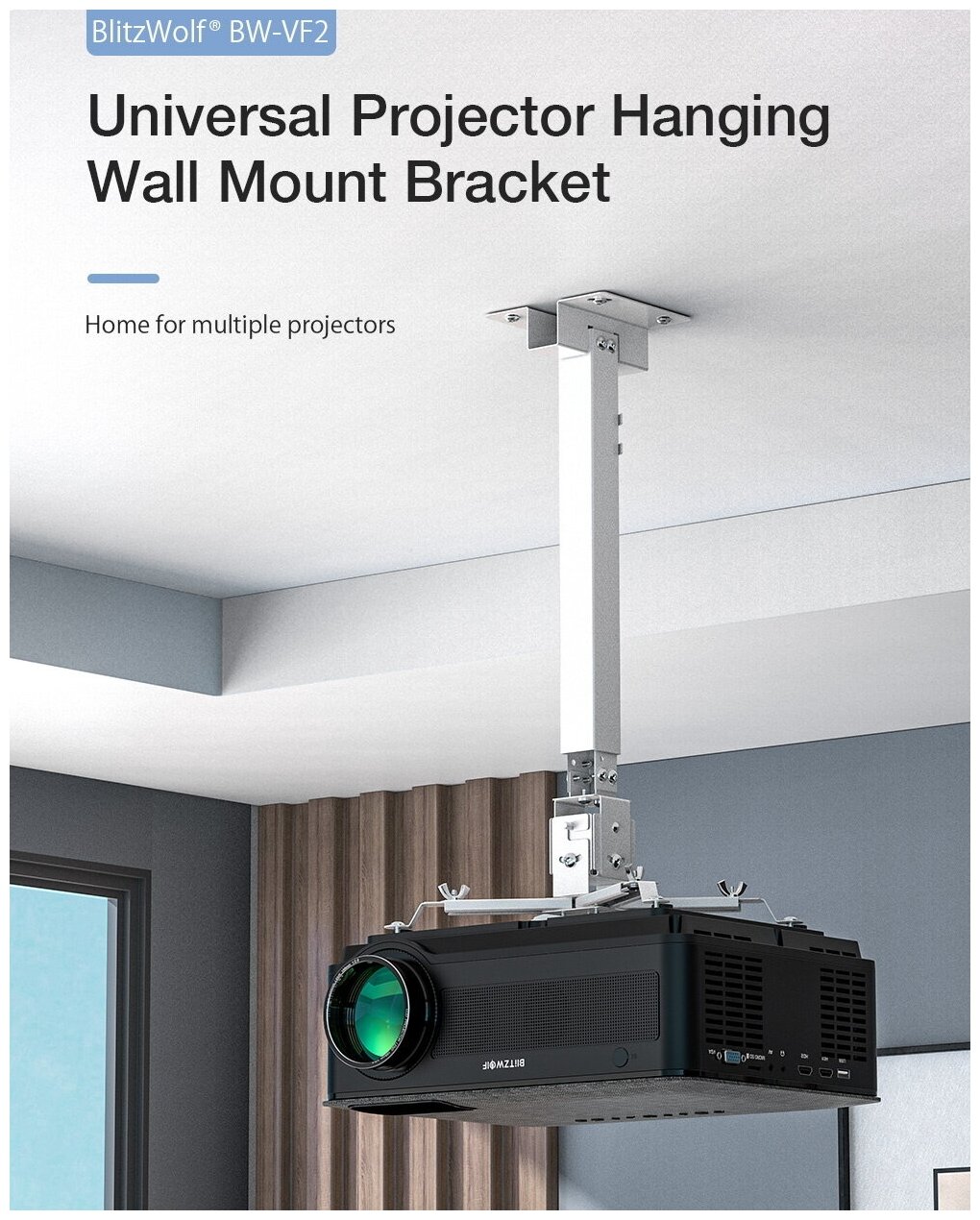 Универсальный кронштейн для проектора BlitzWolf BW-VF2 Universal Projector Hanging Wall Mount Bracket White