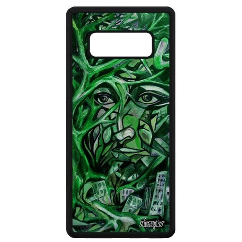 фото Противоударный чехол для телефона // galaxy note 8 // "взгляд" женский женщина, utaupia, зеленый