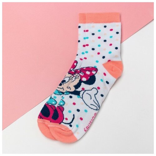 фото Kaftan носки детские «конфетти», минни маус, дисней 16-18 см