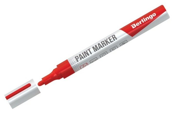 фото Маркер-краска Berlingo "Uniline PA400" красная, 2-4мм, нитро-основа
