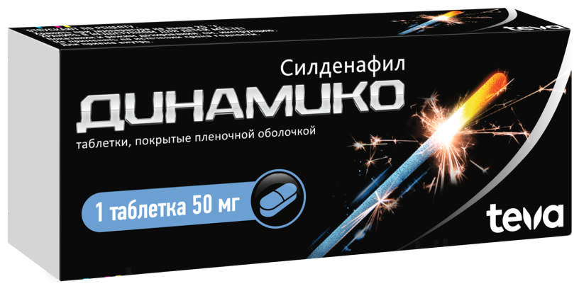 Динамико таб. п/о плен., 50 мг, 1 шт.