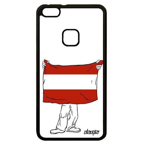 фото Противоударный чехол для // huawei p10 lite // "флаг австрии с руками" государственный дизайн, utaupia, белый