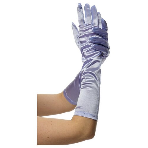 фото Перчатки атласные до локтя № 3 (цв: св. сиреневый ) артэ