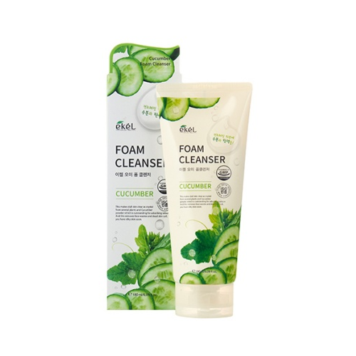 EKEL Пенка для умывания с экстрактом огурца Foam Cleanser Cucumber пенка для умывания лица с белой глиной очищение увлажнение разглаживает морщины уходовая косметика