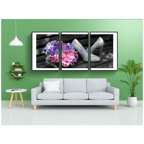 фото Набор модулных постеров для интерьера "невеста, туфли, букет" 60x90 см. в тубусе, без рамки lotsprints