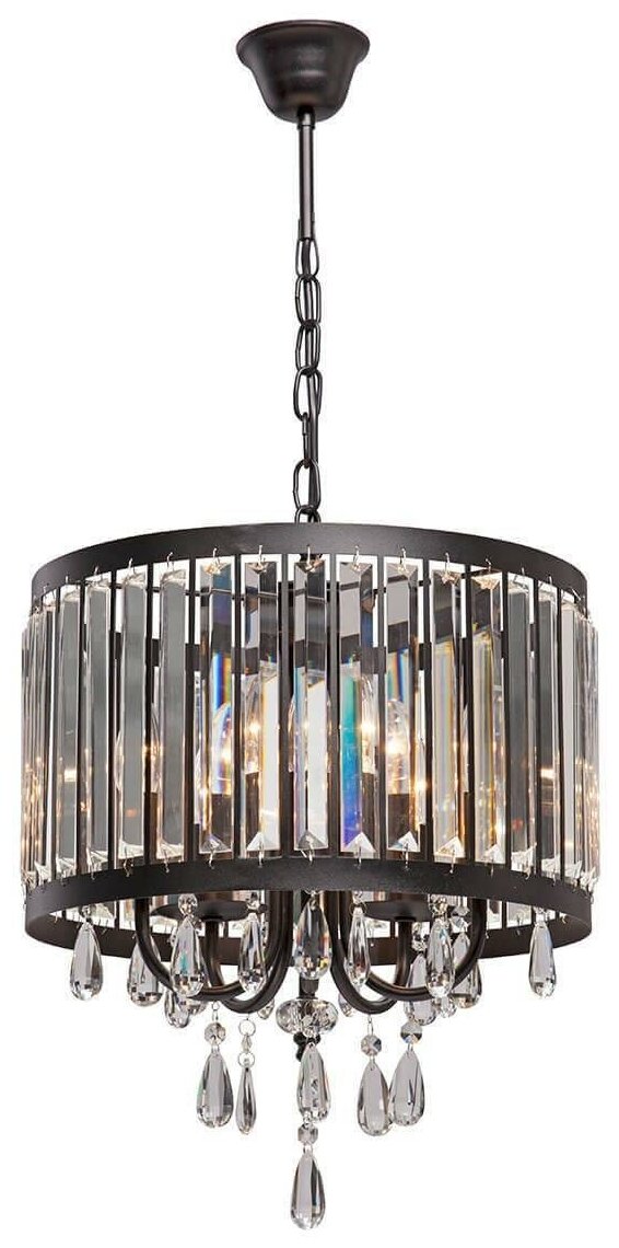 Подвесная люстра Vitaluce V5168-1/5 цвет Черный/Черный материал Металл/Хрусталь